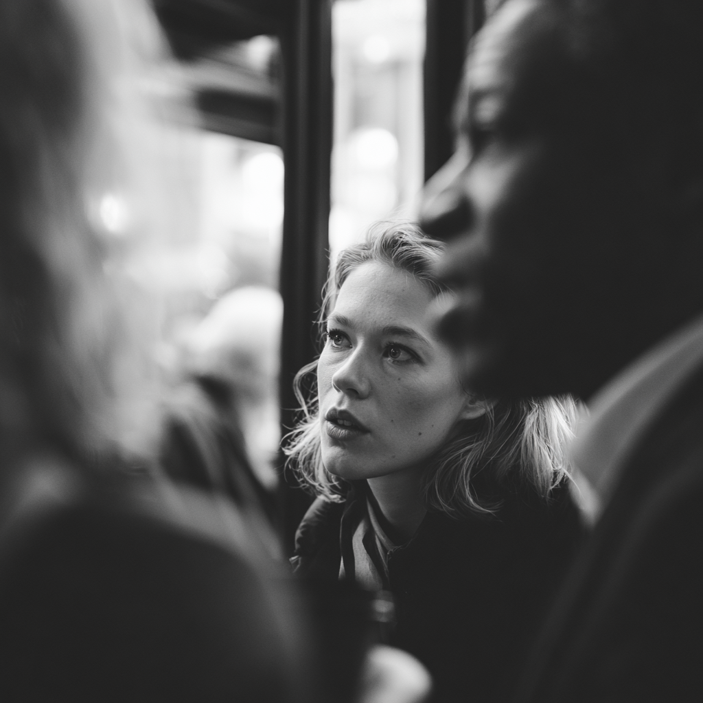 Two people in close conversation across a table